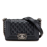 シャネル マトラッセ ボーイシャネル20 ココマーク チェーンショルダーバッグ ブラック キャビアスキン レディース CHANEL 【中古】